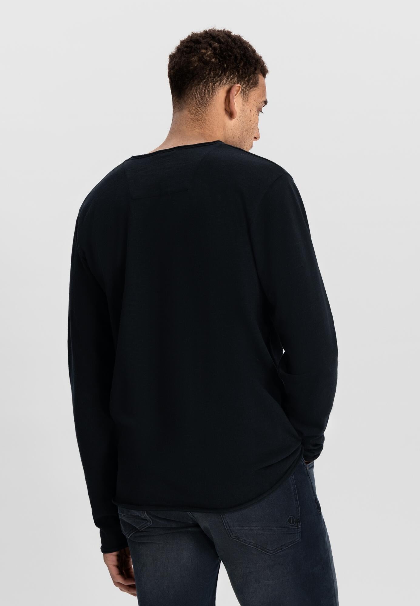 Langarmshirt aus Bio-Baumwolle - 999-Black - Schwarz