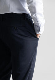 Chinohose Tapered Fit - 649-Dk. Navy - Blau