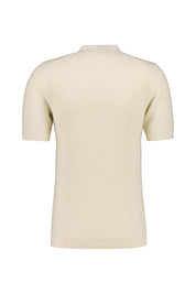Strick-Poloshirt aus Baumwolle - 102-Offwhite - Creme