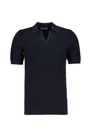 Strick-Poloshirt aus Baumwolle - 649-Dk. Navy - Blau