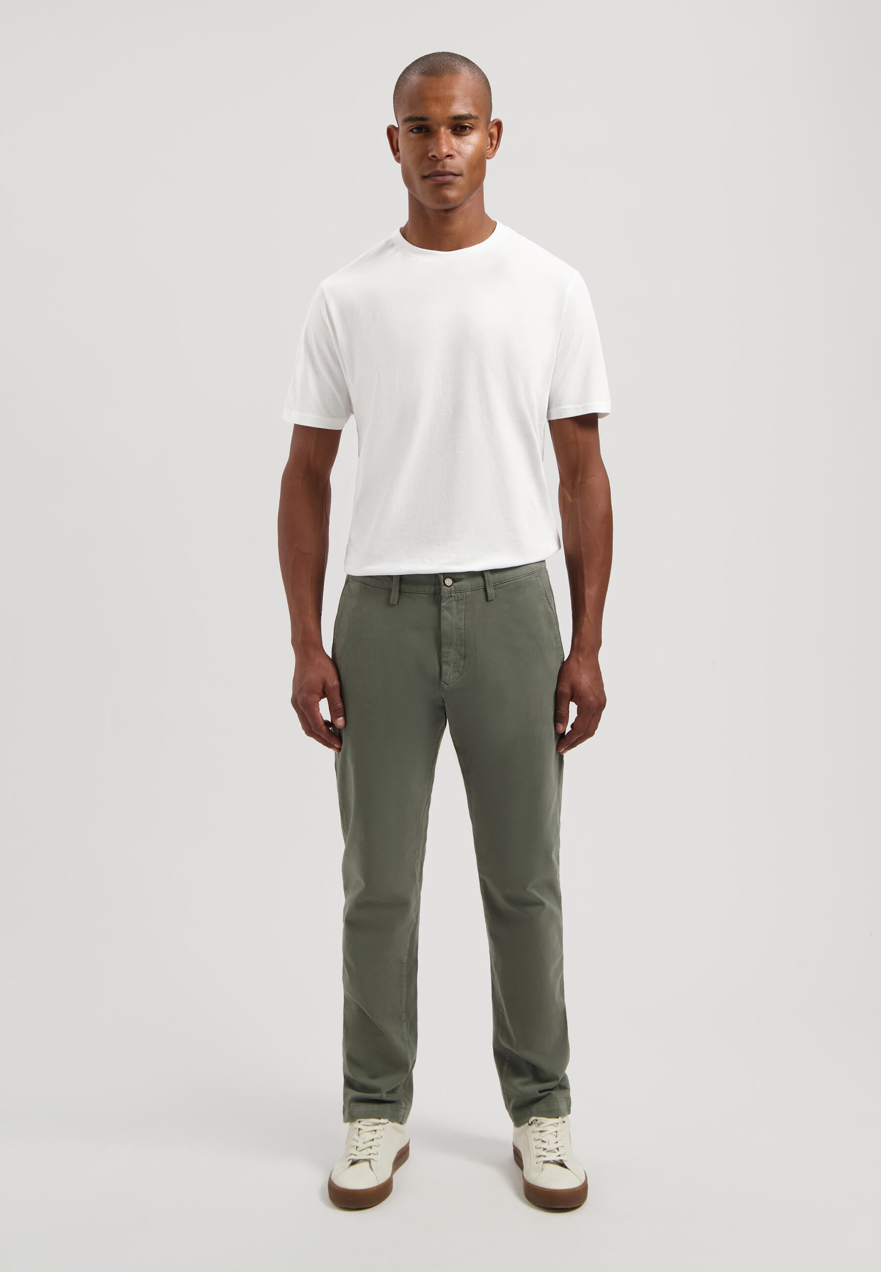 Chinohose MARLON Tapered Fit - 524-Dark Army - Beige