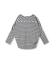 Langarmshirt gestreift aus Modalmix - 3006-ecru/black - Schwarz