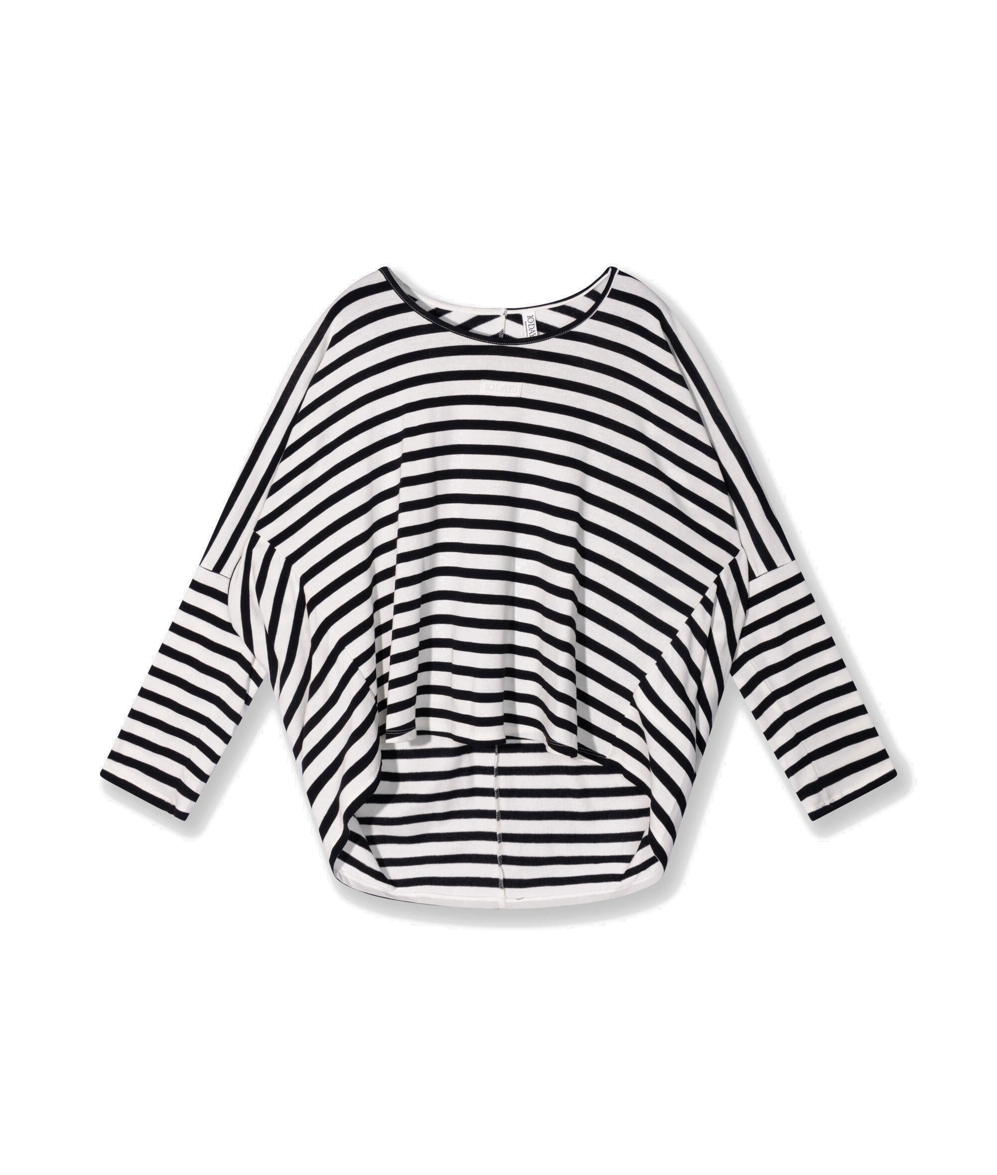 Langarmshirt gestreift aus Modalmix - 3006-ecru/black - Schwarz