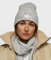 Strickmütze aus Alpakamix - 4001-light grey melee - Grau