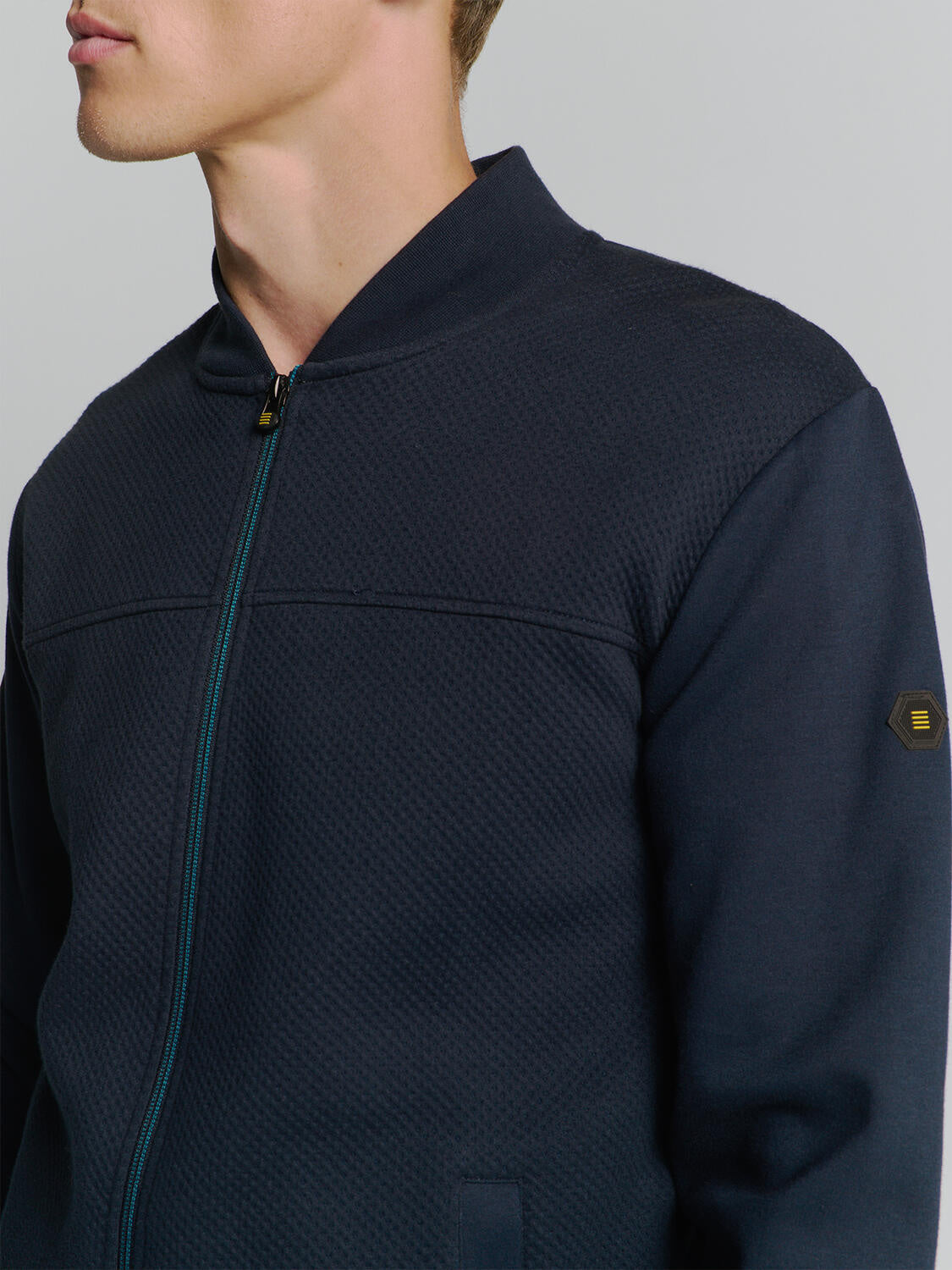 Sweatshirtjacke mit Stehkragen - 096-Deep Blue - Blau