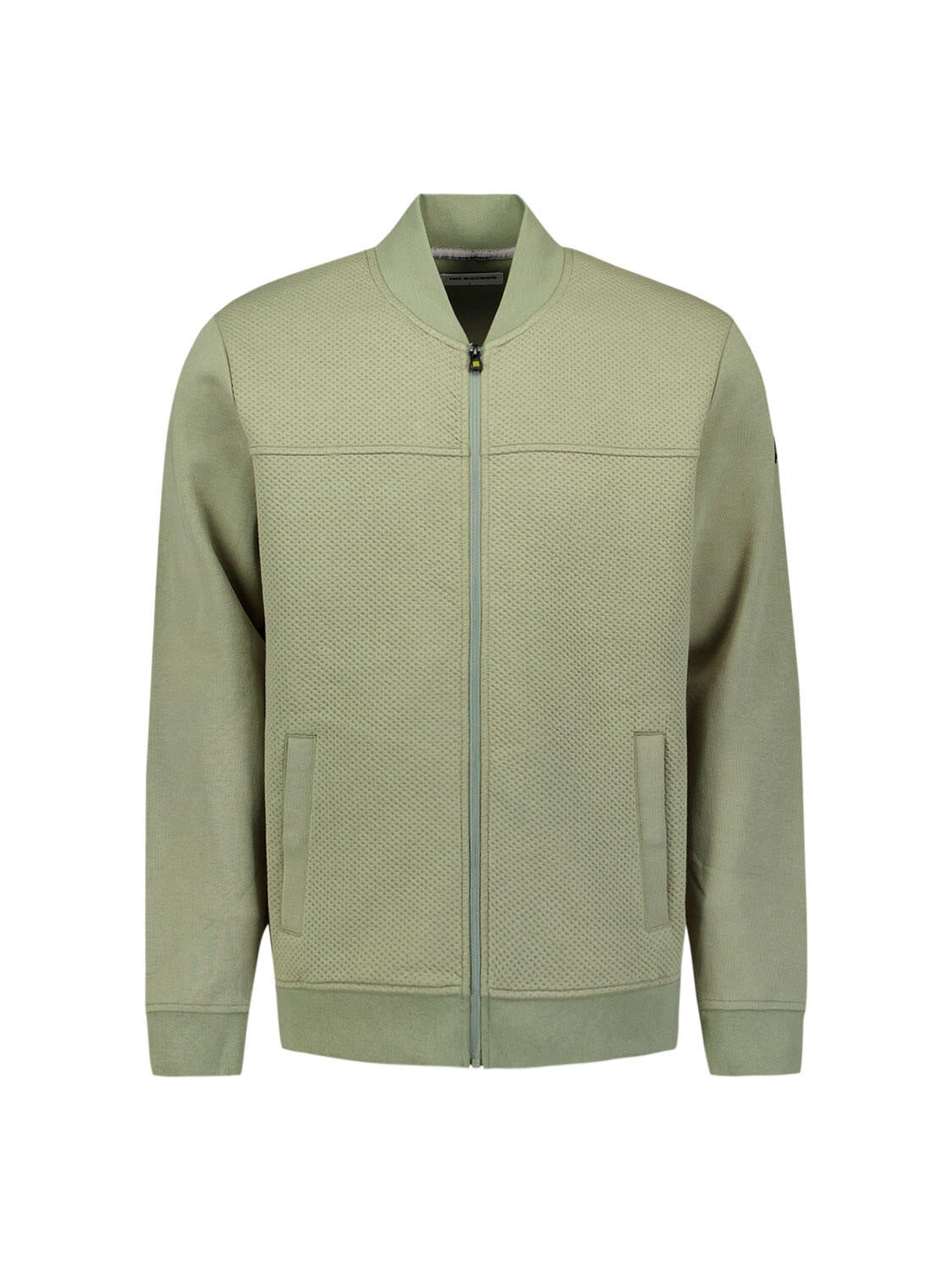 Sweatshirtjacke mit Stehkragen - 177-Light Army - Grün