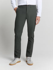 Chino Hose  4-Way Stretch - 124-Dark Steel - Grün