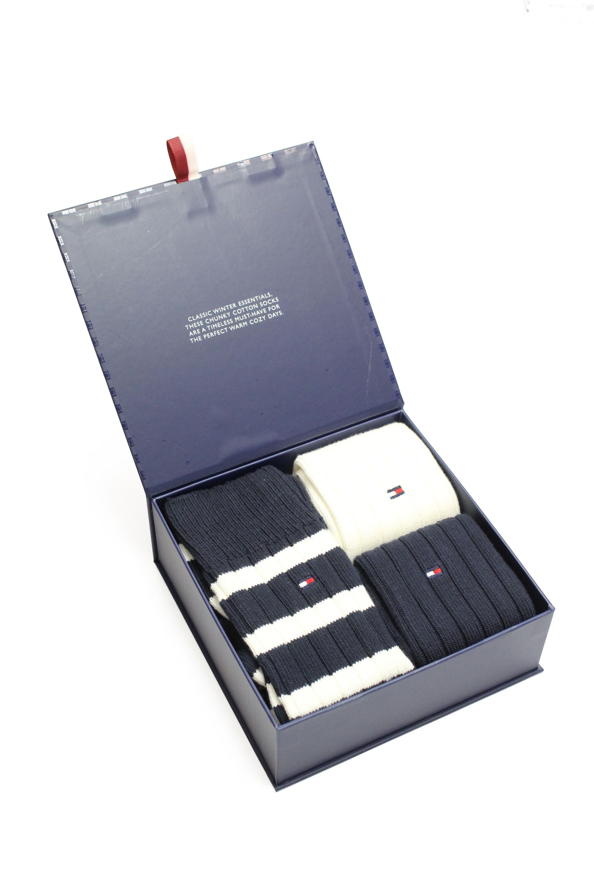 Geschenkbox 3er-Pack Socken - 001-NAVY - Blau