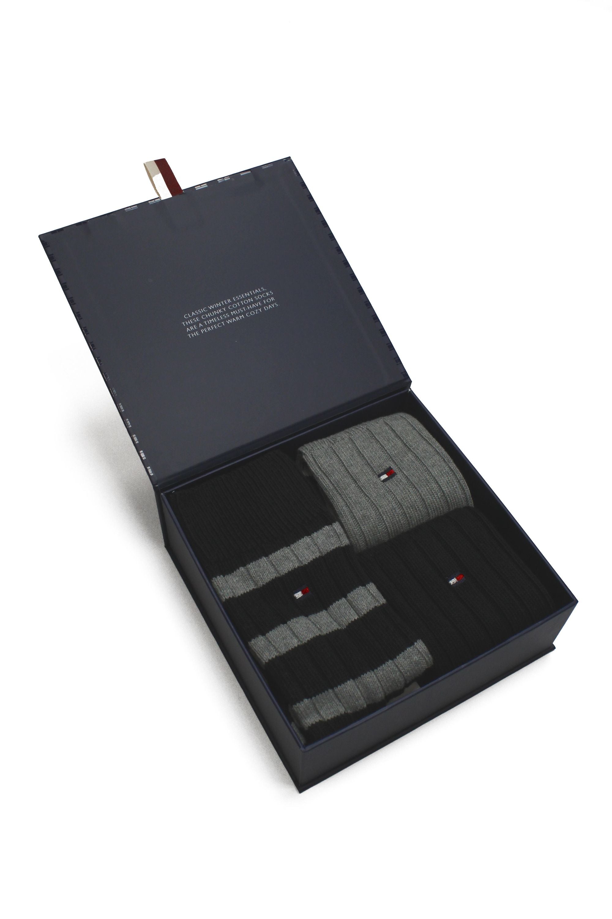 Geschenkbox 3er-Pack Socken - 002-BLACK - Schwarz