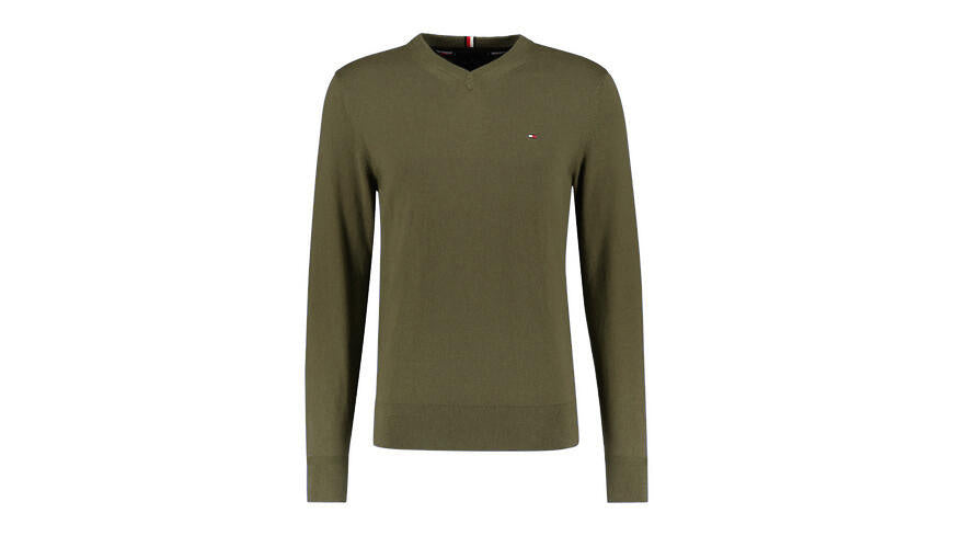 Feiner Strickpullover mit V-Ausschnitt - RBN-KHAKI - Khaki