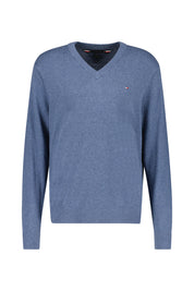 Feiner Strickpullover mit V-Ausschnitt - DVI-BLUE - Blau