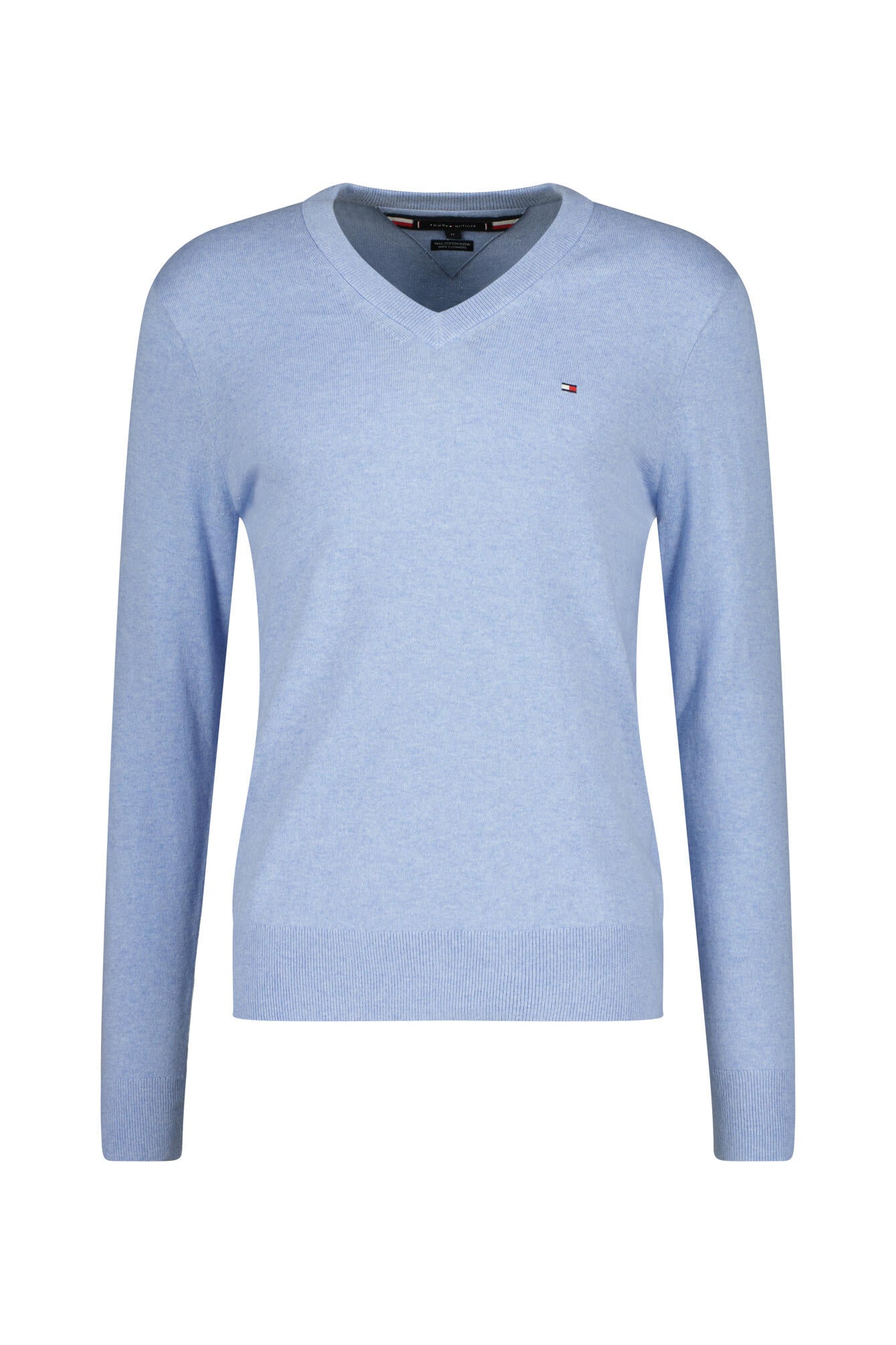 Feiner Strickpullover mit V-Ausschnitt - DV5-BLUE - Blau