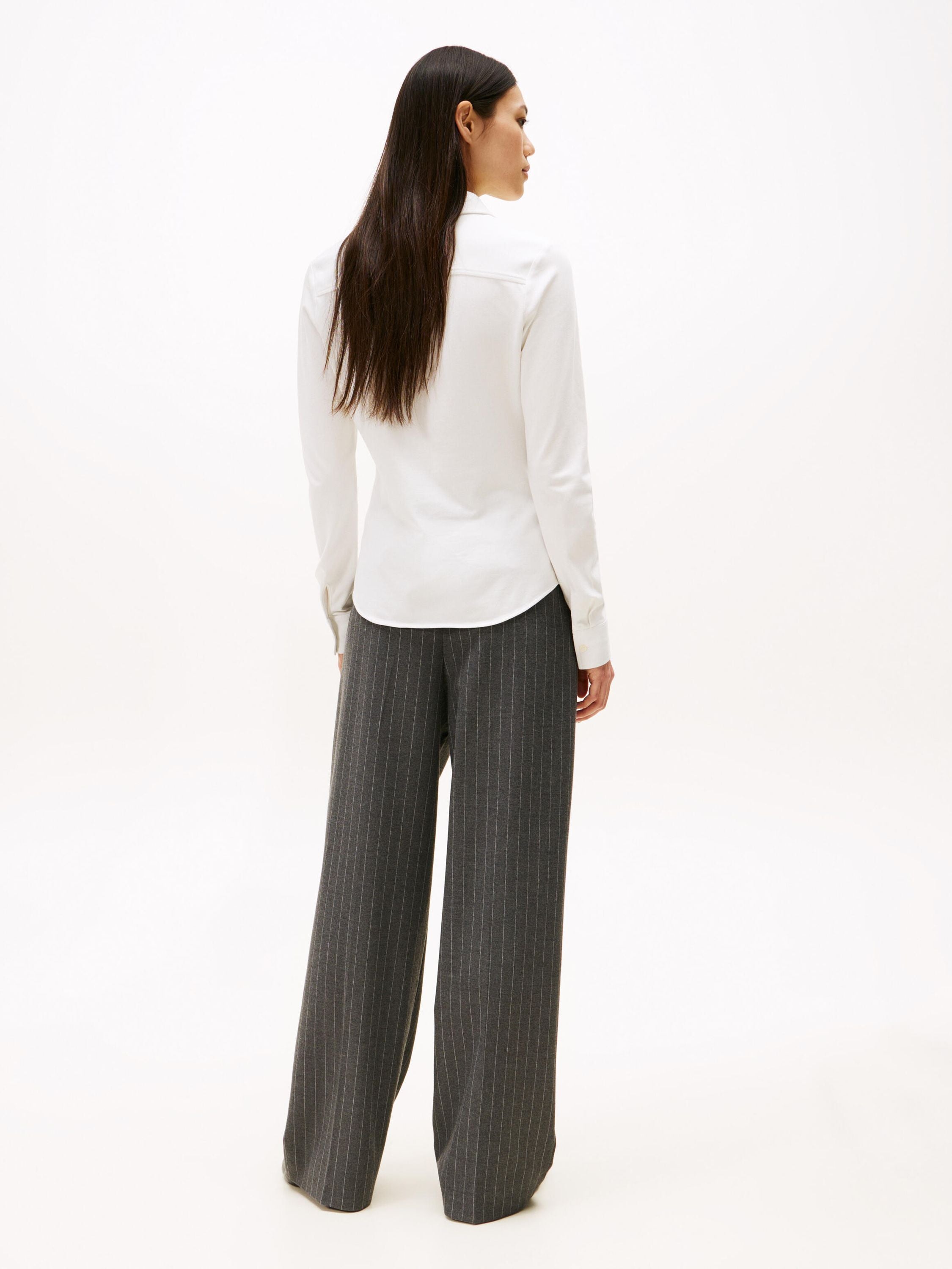 Hemdbluse aus Baumwolle - YBL-WHITE - Weiß