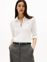 Hemdbluse aus Baumwolle - YBL-WHITE - Weiß