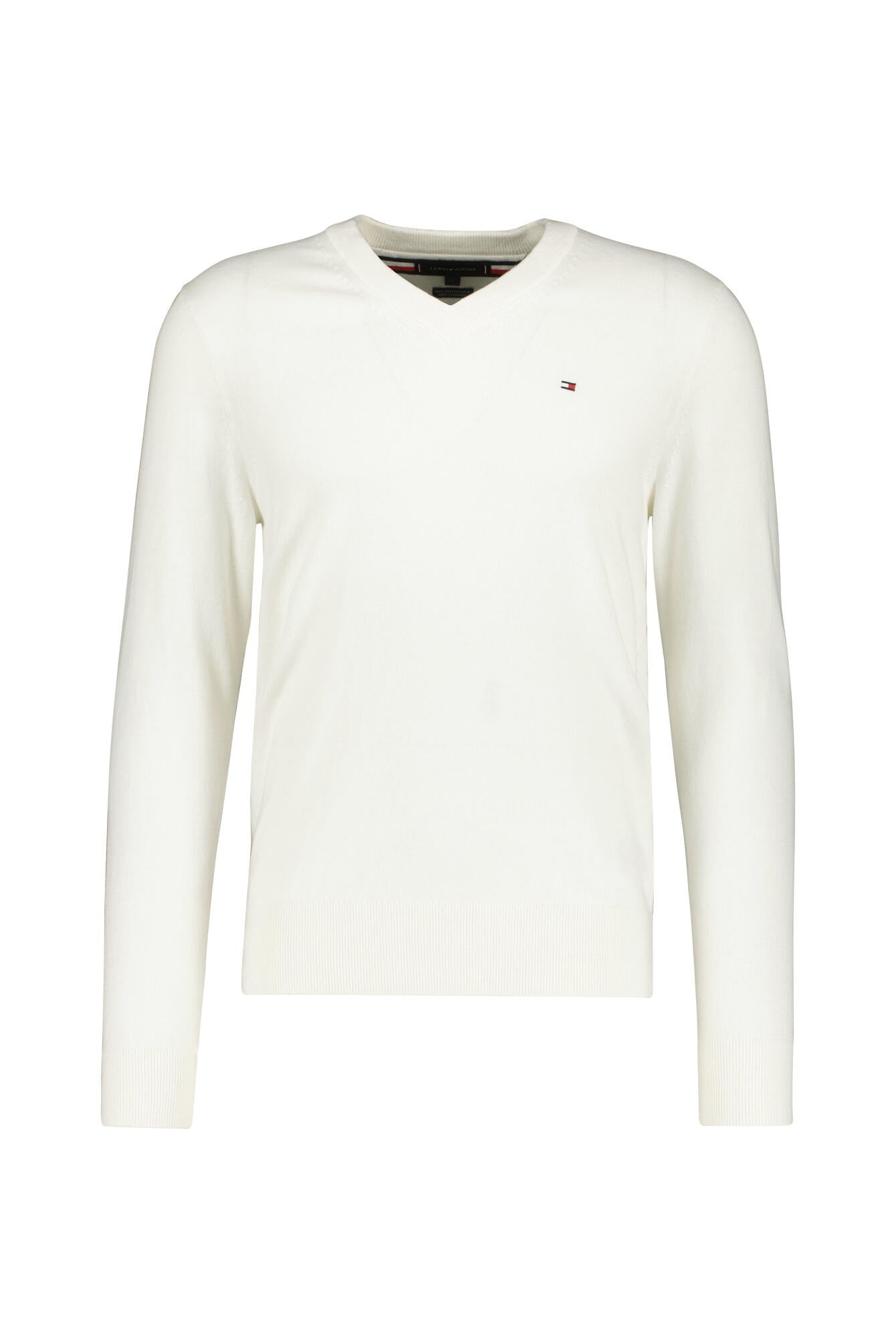 Feiner Strickpullover mit V-Ausschnitt - YBI-WHITE - Weiß