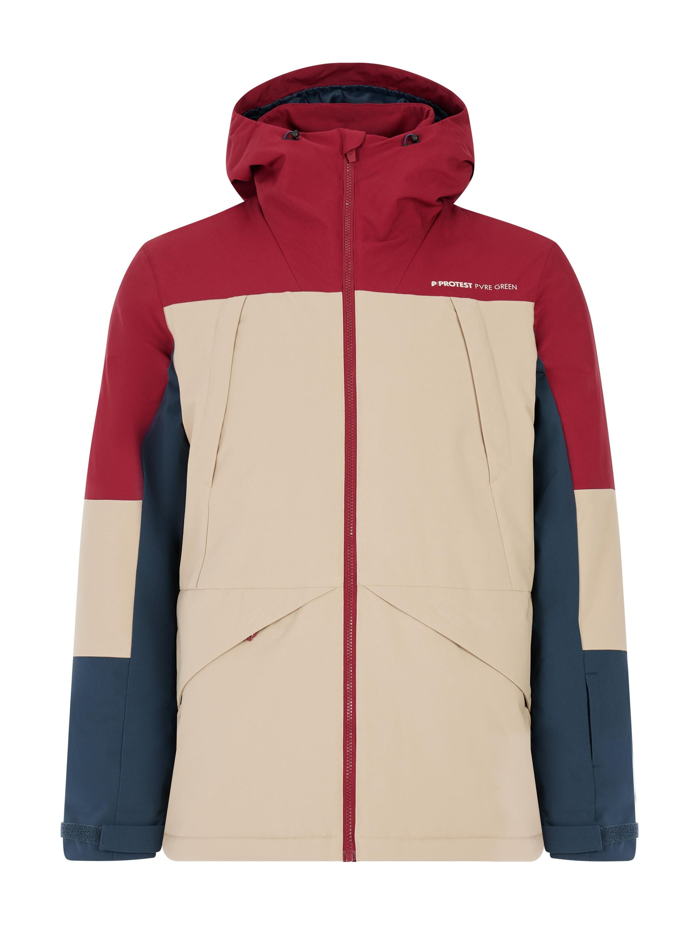 Skijacke PRTDUNTON mit Kapuze - 495-Velvet red - Beige