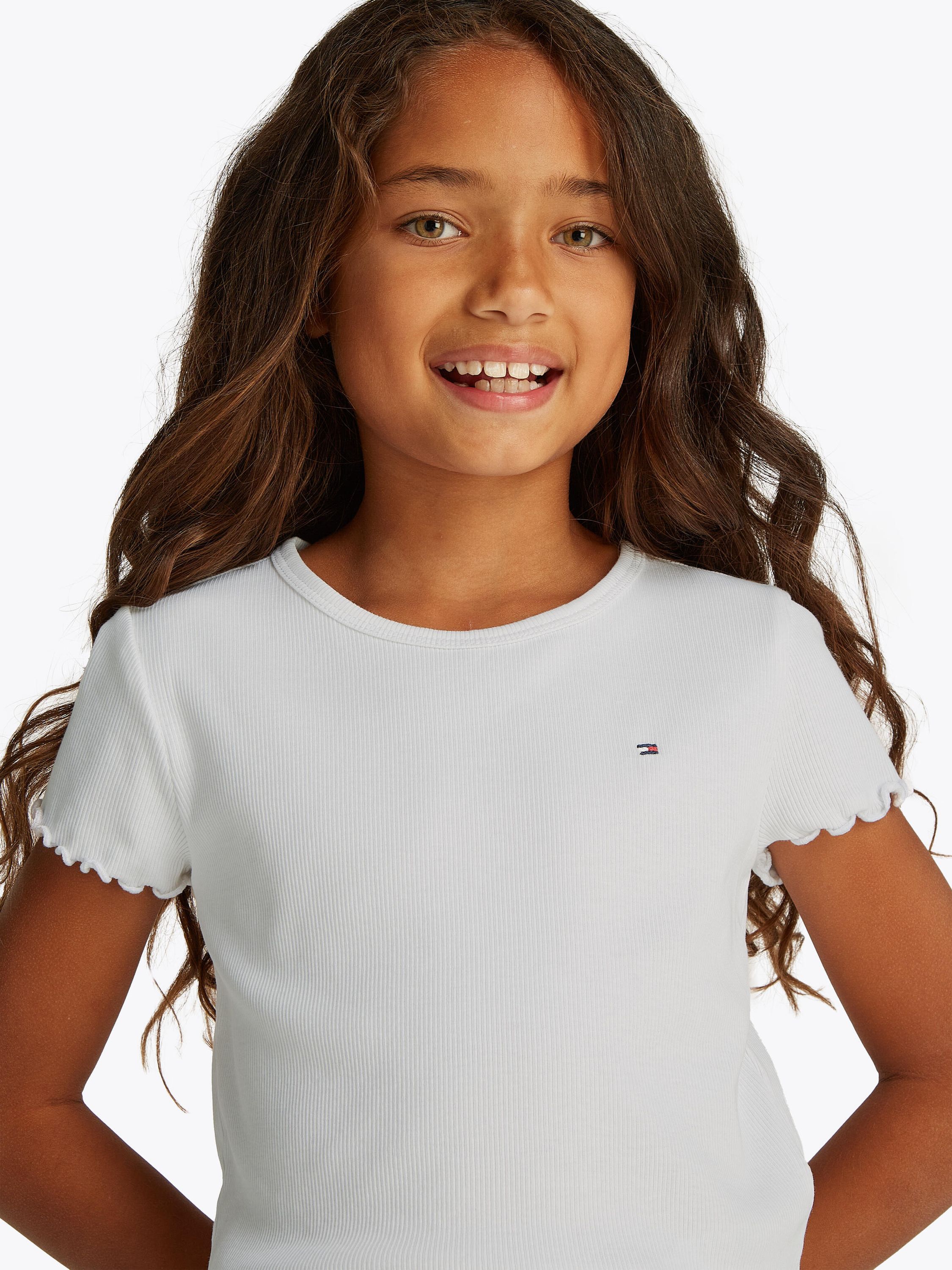 T-Shirt aus Rippstrick - YBR-WHITE - Weiß