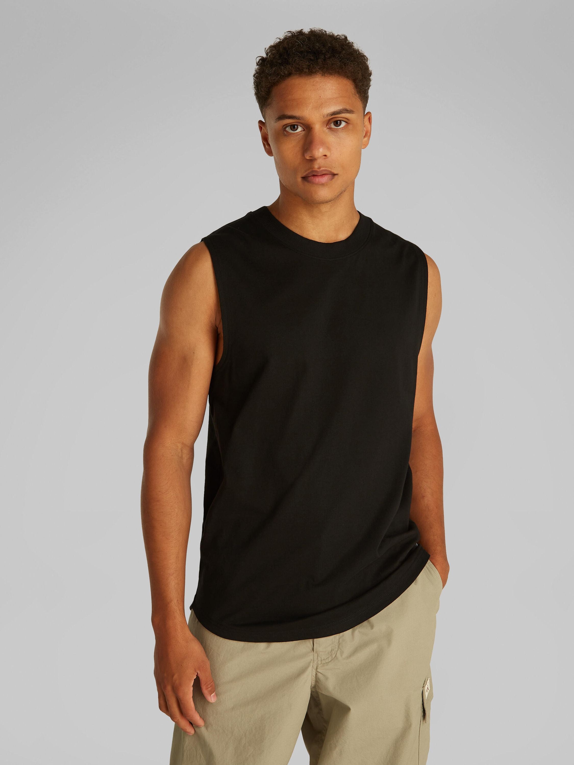 Tanktop aus Baumwolle - BEH-BLACK