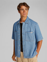 Jeanshemd aus Baumwollmix - 1AA-DENIM - Blau