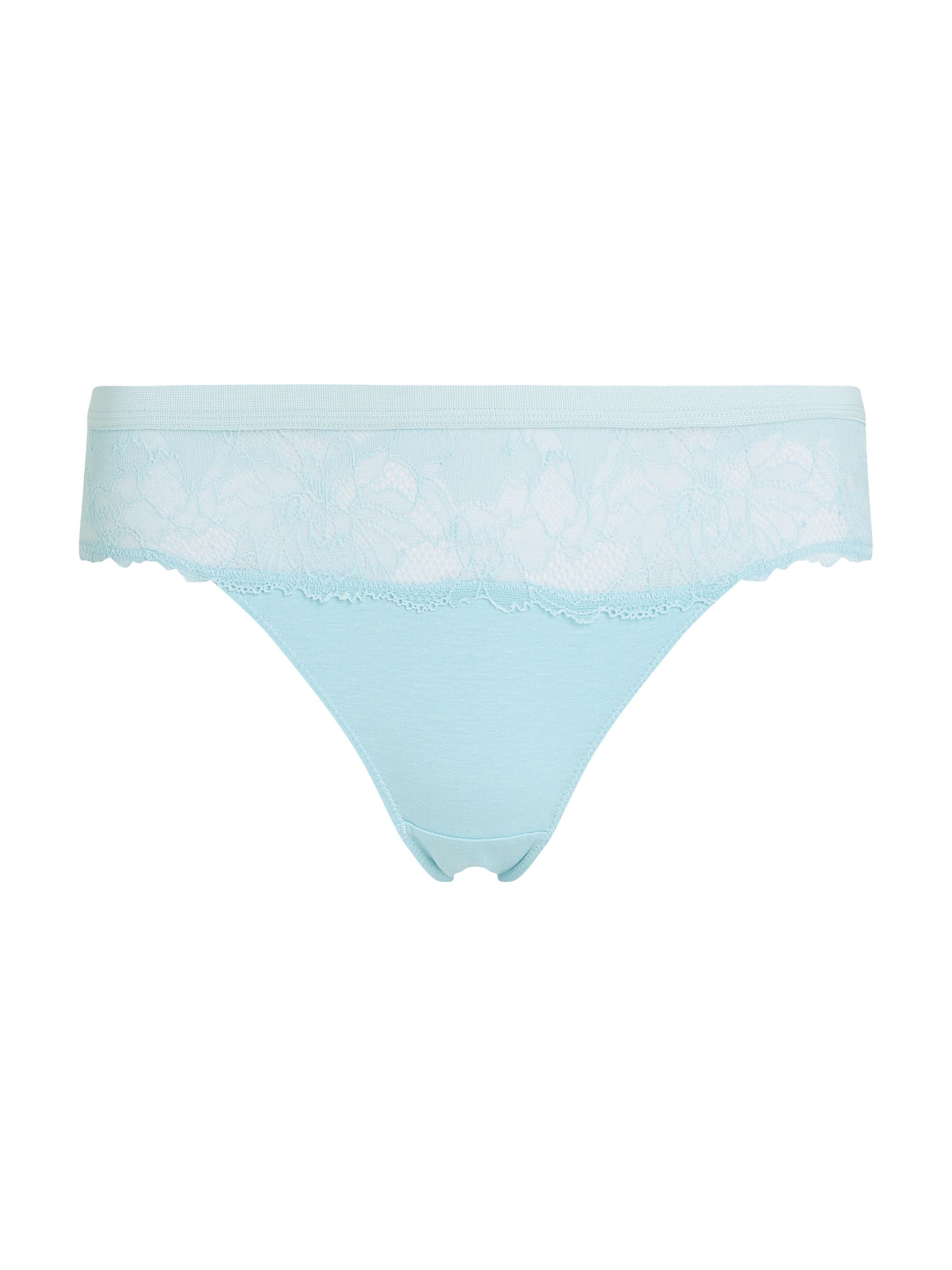 Thong mit Spitze - CJ9-BLUE - Blau