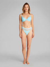 Thong mit Spitze - CJ9-BLUE - Blau