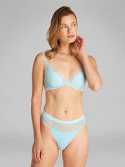 Thong mit Spitze - CJ9-BLUE - Blau