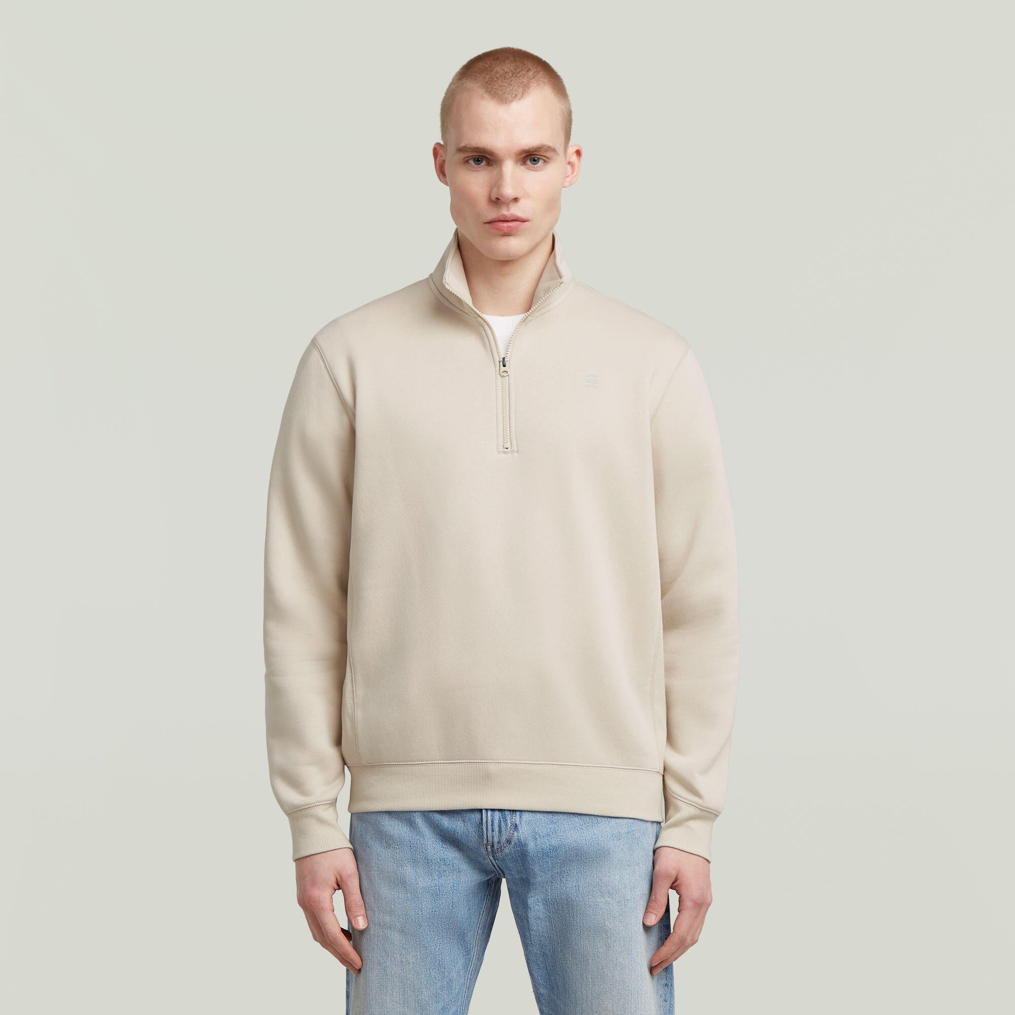 Sweatshirt aus Baumwollmix - 1603-whitebait - Creme