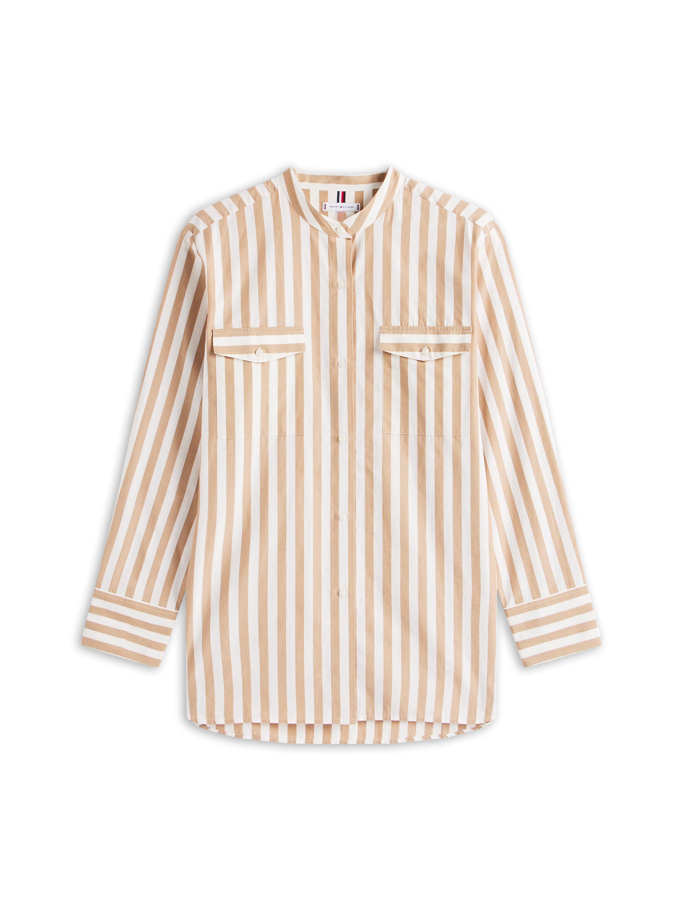 Poplin-Bluse aus Baumwolle - 0BJ-BROWN - Beige