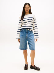 Langarmshirt gestreift - 0FG-WHITE - Weiß