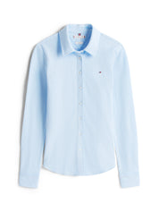 Hemdbluse aus Baumwolle - 0X6-BLUE - Blau