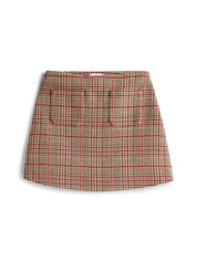 Minirock kariert aus Baumwollmix - 0OG-GREY - Beige