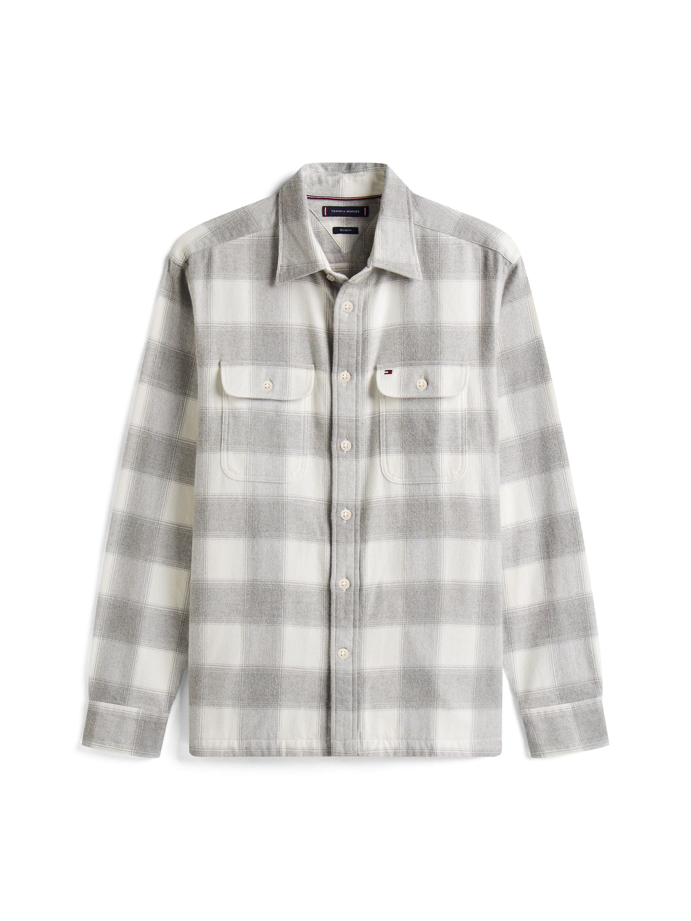 Flannel Hemd Regular Fit - 0QY-WHITE - Grau