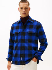 Flannel Hemd Regular Fit - 0MS-BLUE - Blau