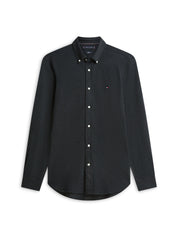 Hemd aus Pique Regular Fit - BDS-BLACK - Schwarz