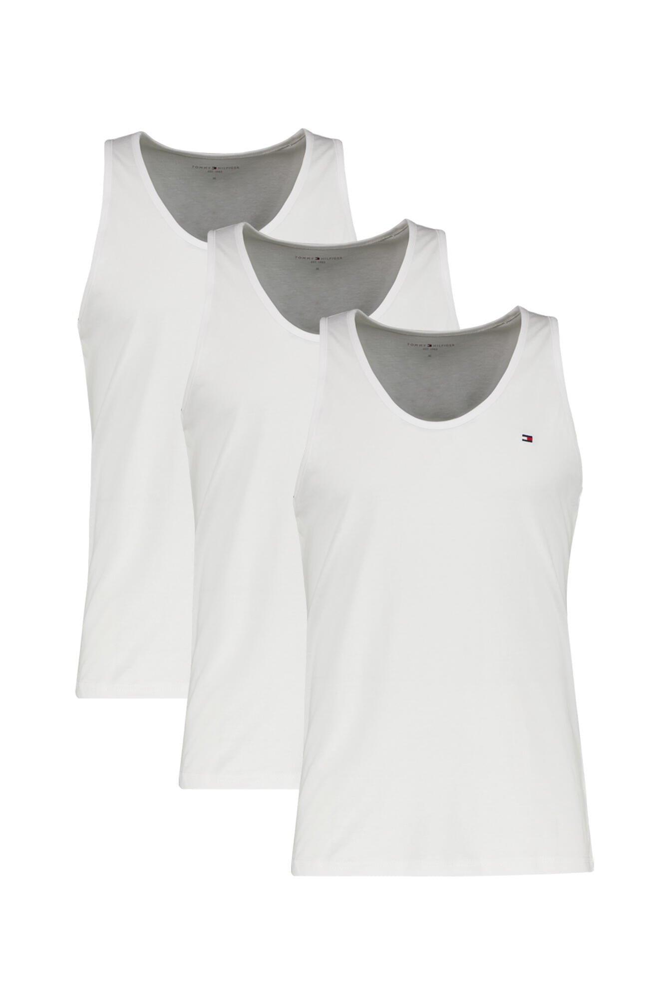Tanktops 3er-Pack aus Baumwolle - YCD-WHITE - Weiß