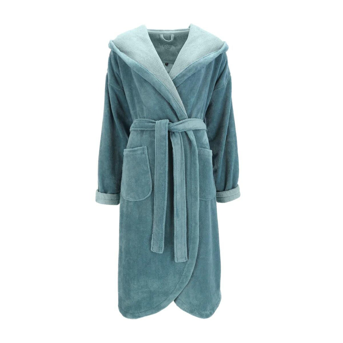 Bademantel CARMEN mit Kapuze - 0004-cosmos/shell - Blau