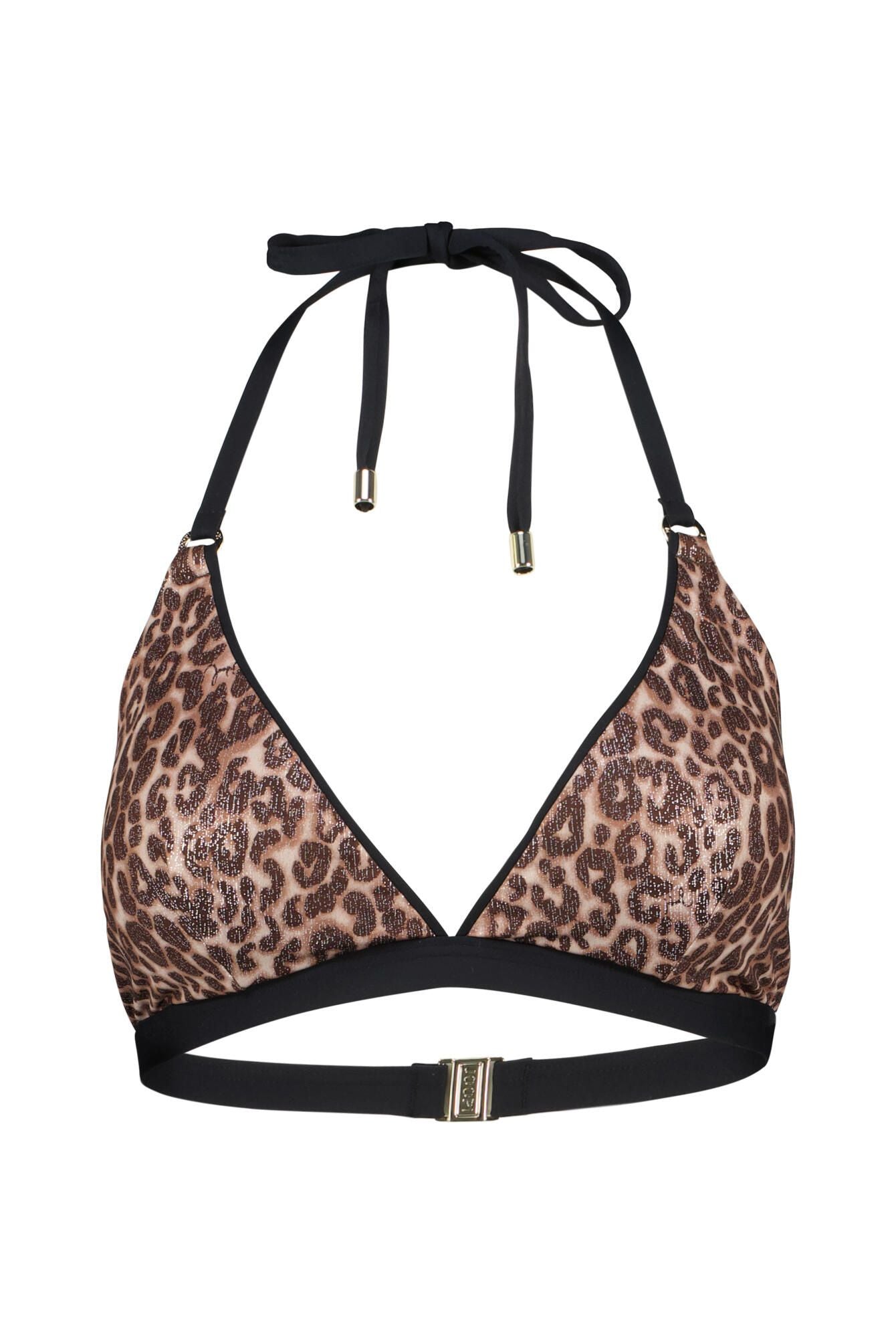 Triangel-Bikini-Top in Leoprint