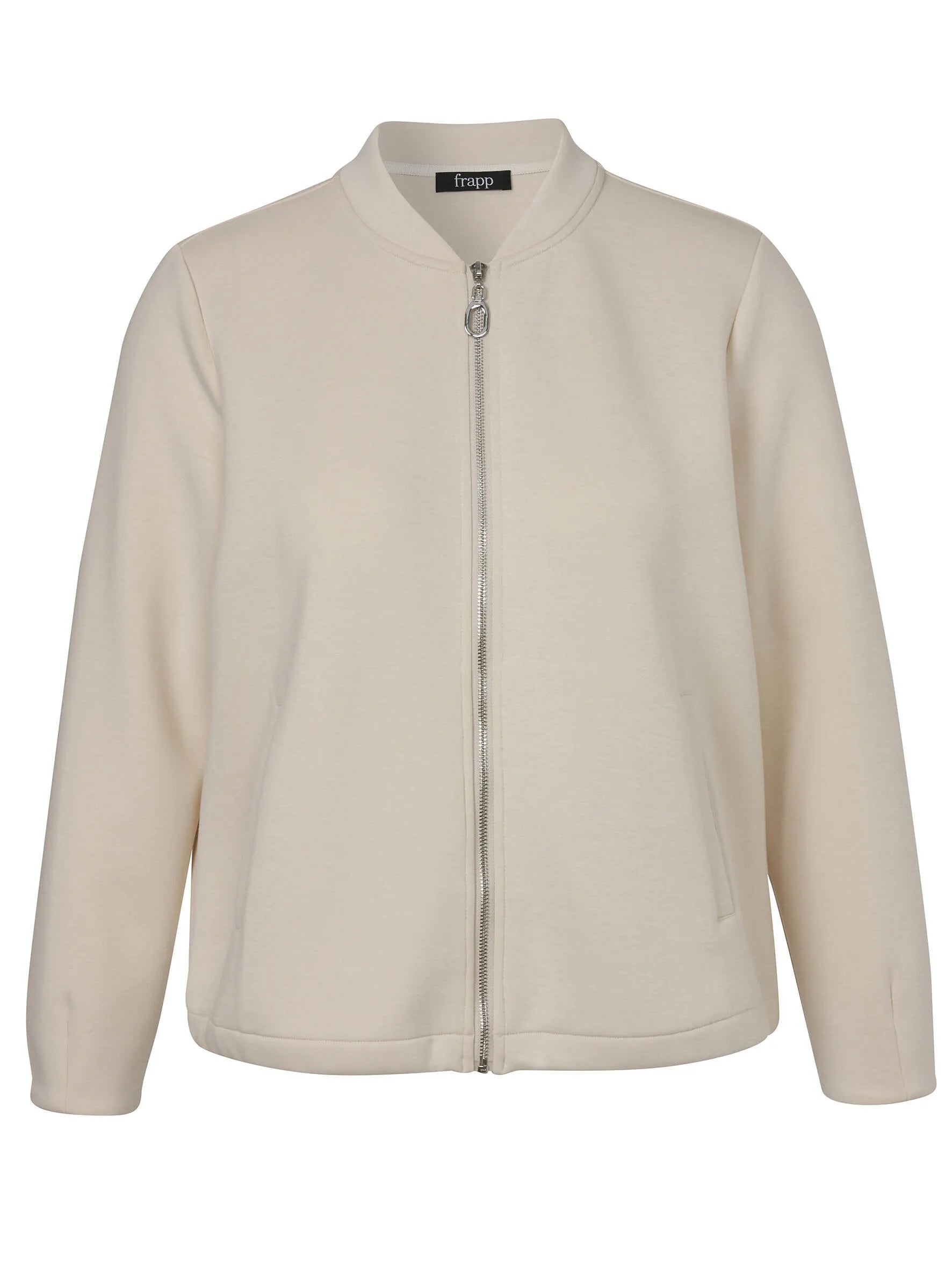 Sweatshirtjacke mit Bündchenkragen