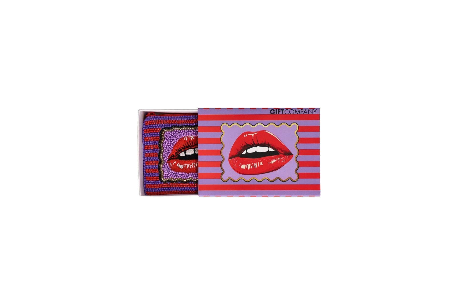 Kosmetiktasche mit Perlen LIPS