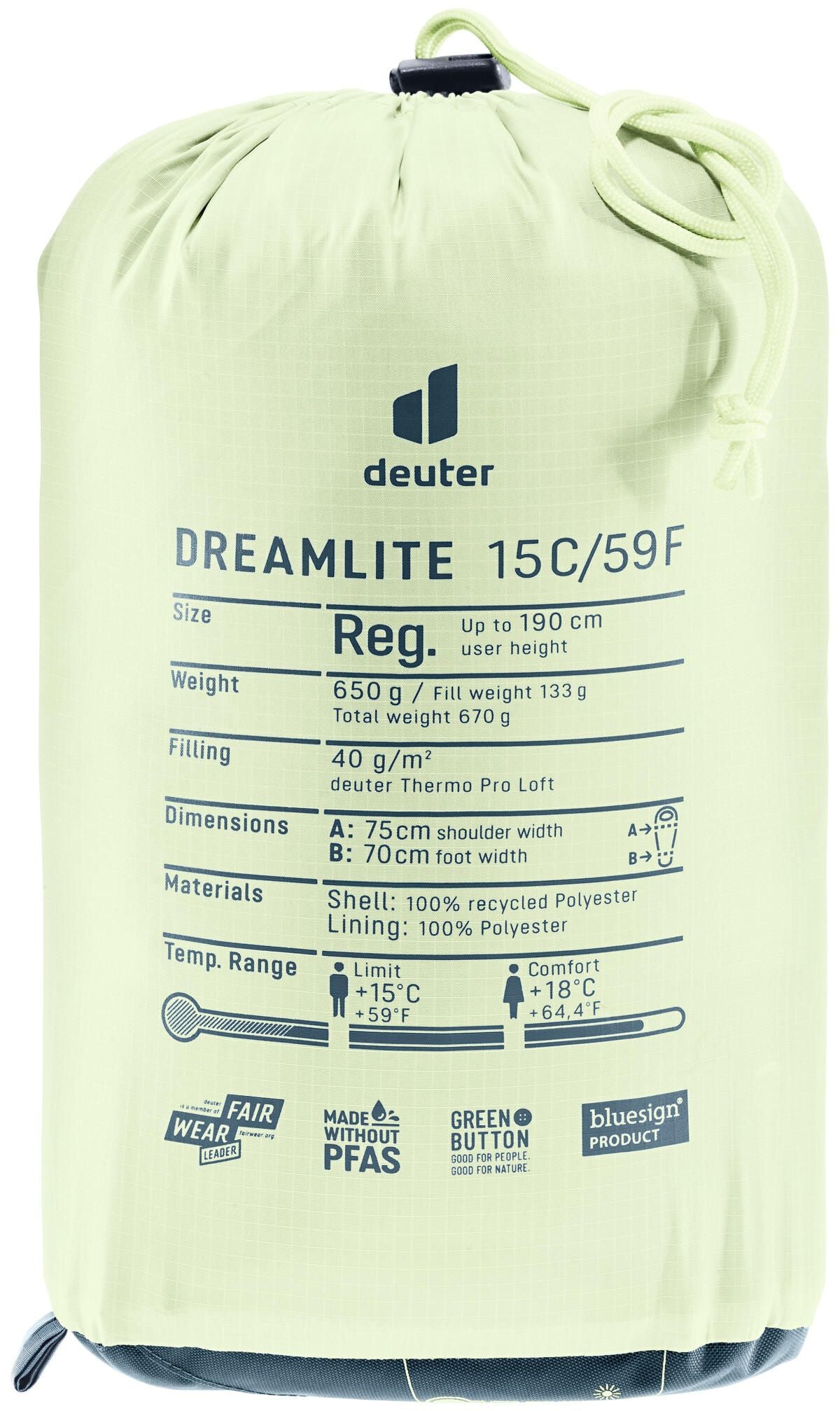 Schlafsack DREAMLITE 15C