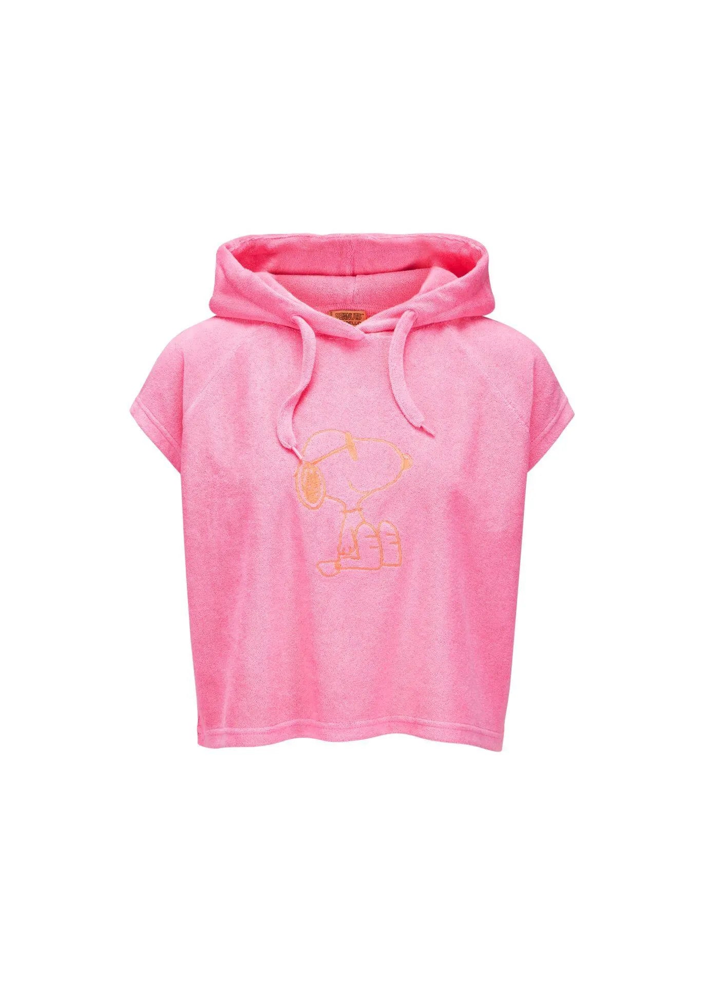 Frottee-Strandhoodie mit Snoopy-Stickerei