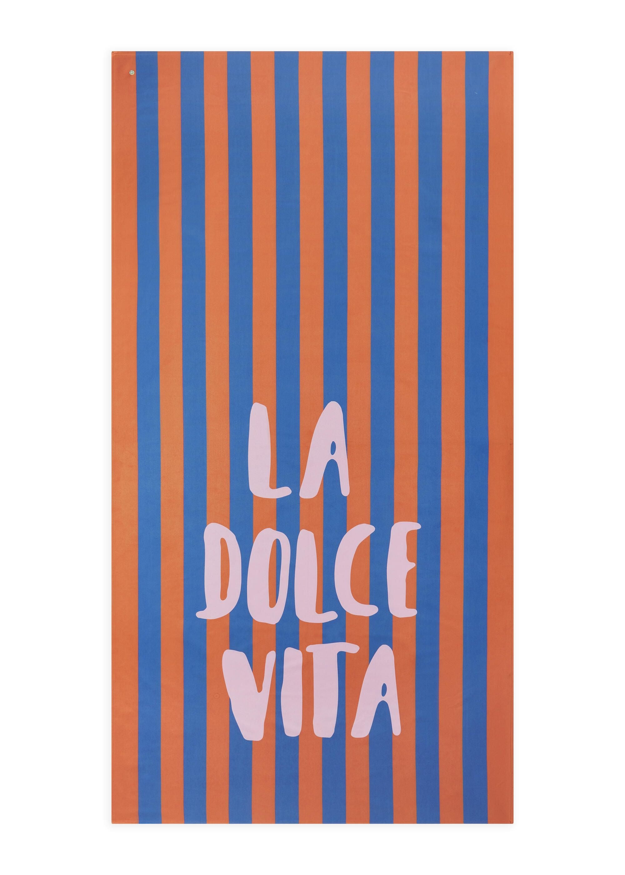 Handtuch gestreift mit LA DOLCE VITA-Schriftzug