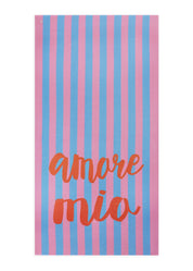 Handtuch gestreift mit amore mio-Schriftzug