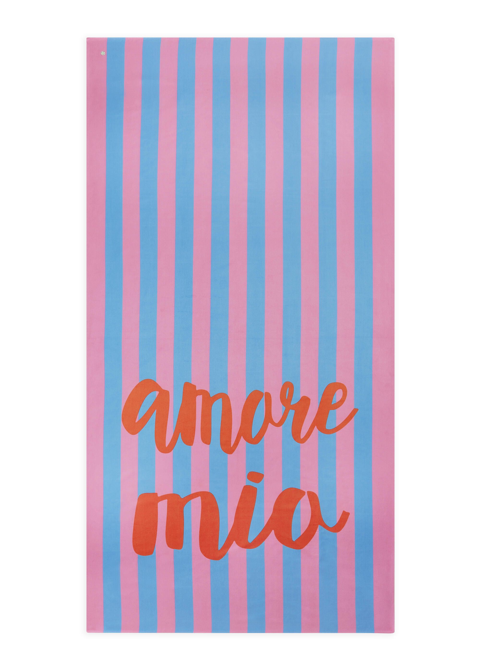 Handtuch gestreift mit amore mio-Schriftzug