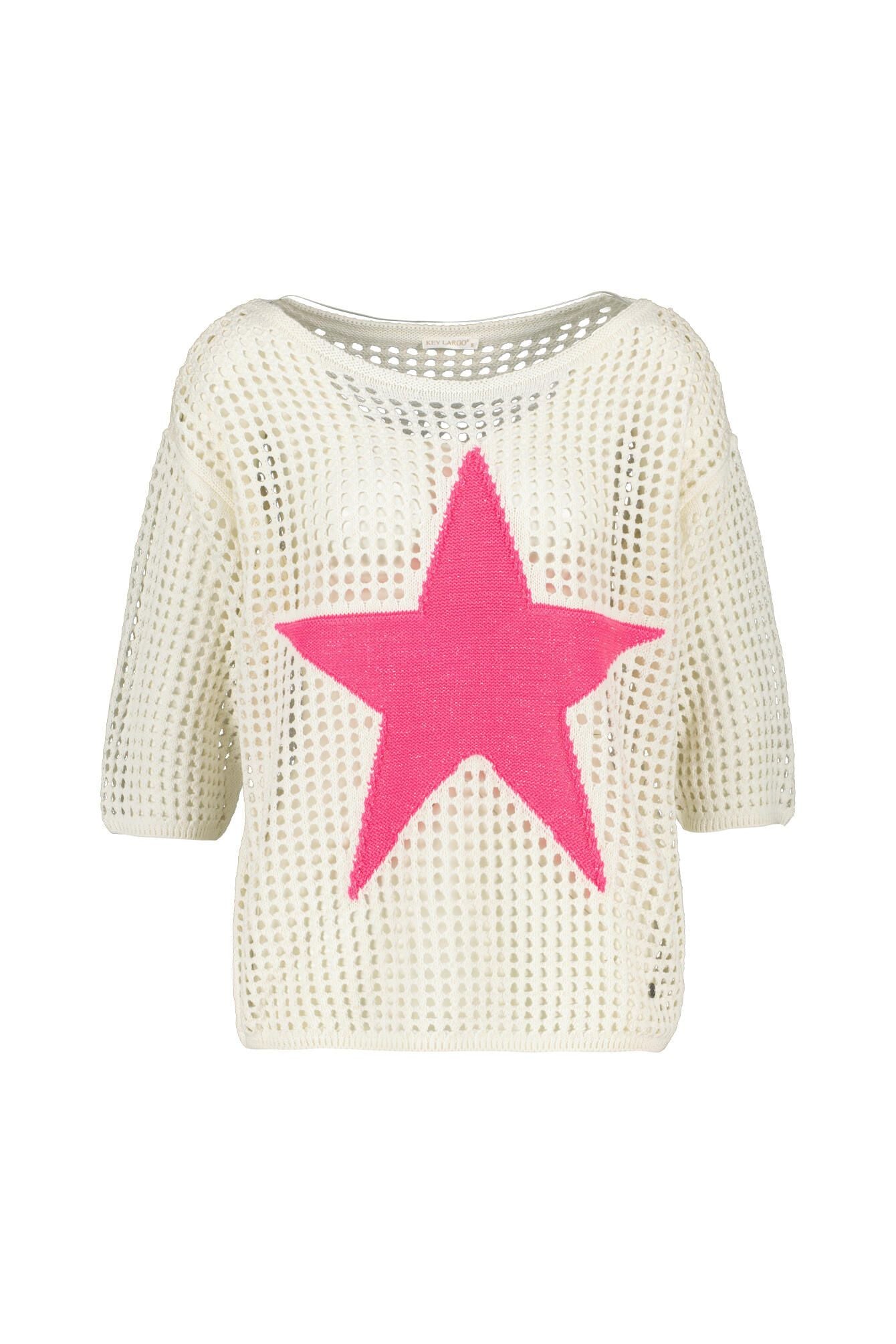 Strick-T-Shirt mit U-Boot-Ausschnitt