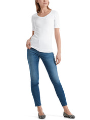 T-Shirt mit weitem Rundhalsausschnitt