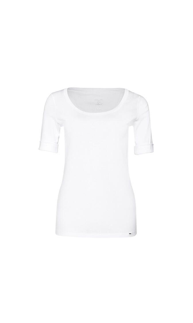 T-Shirt mit weitem Rundhalsausschnitt