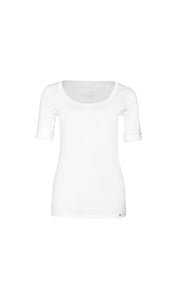 T-Shirt mit weitem Rundhalsausschnitt