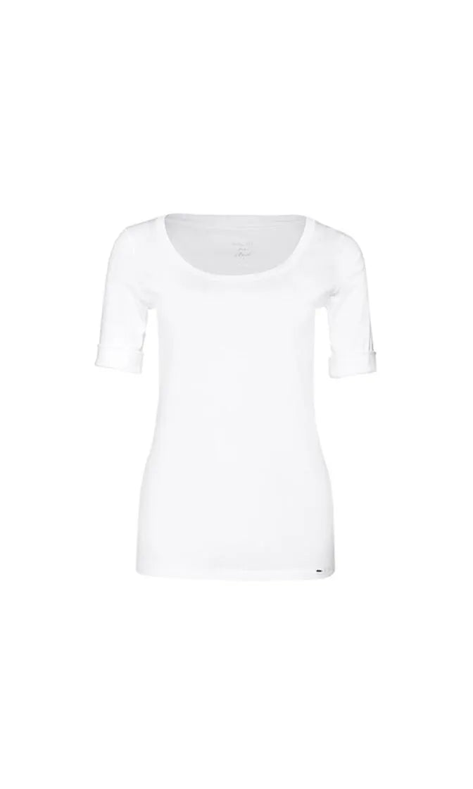 T-Shirt mit weitem Rundhalsausschnitt
