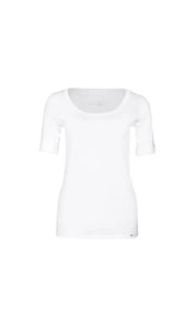 T-Shirt mit weitem Rundhalsausschnitt